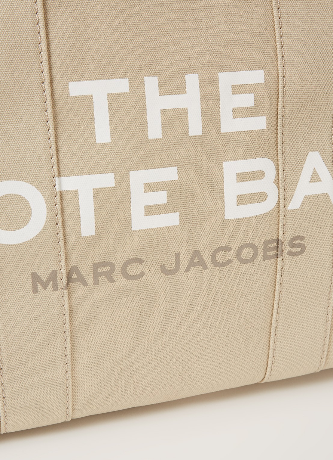 Marc Jacobs The Small Tote shopper van canvas met logoprint - detail 6 beige