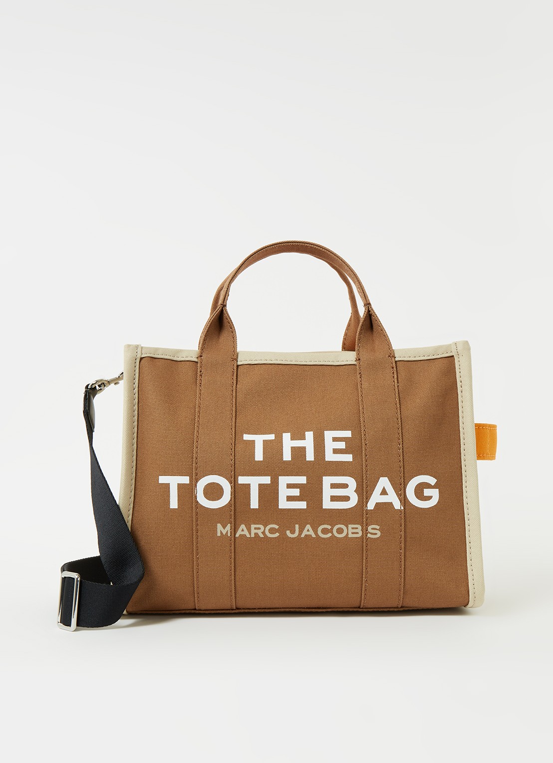 Marc Jacobs The Small Tote shopper van canvas met logoprint - voorkant 5 cognac