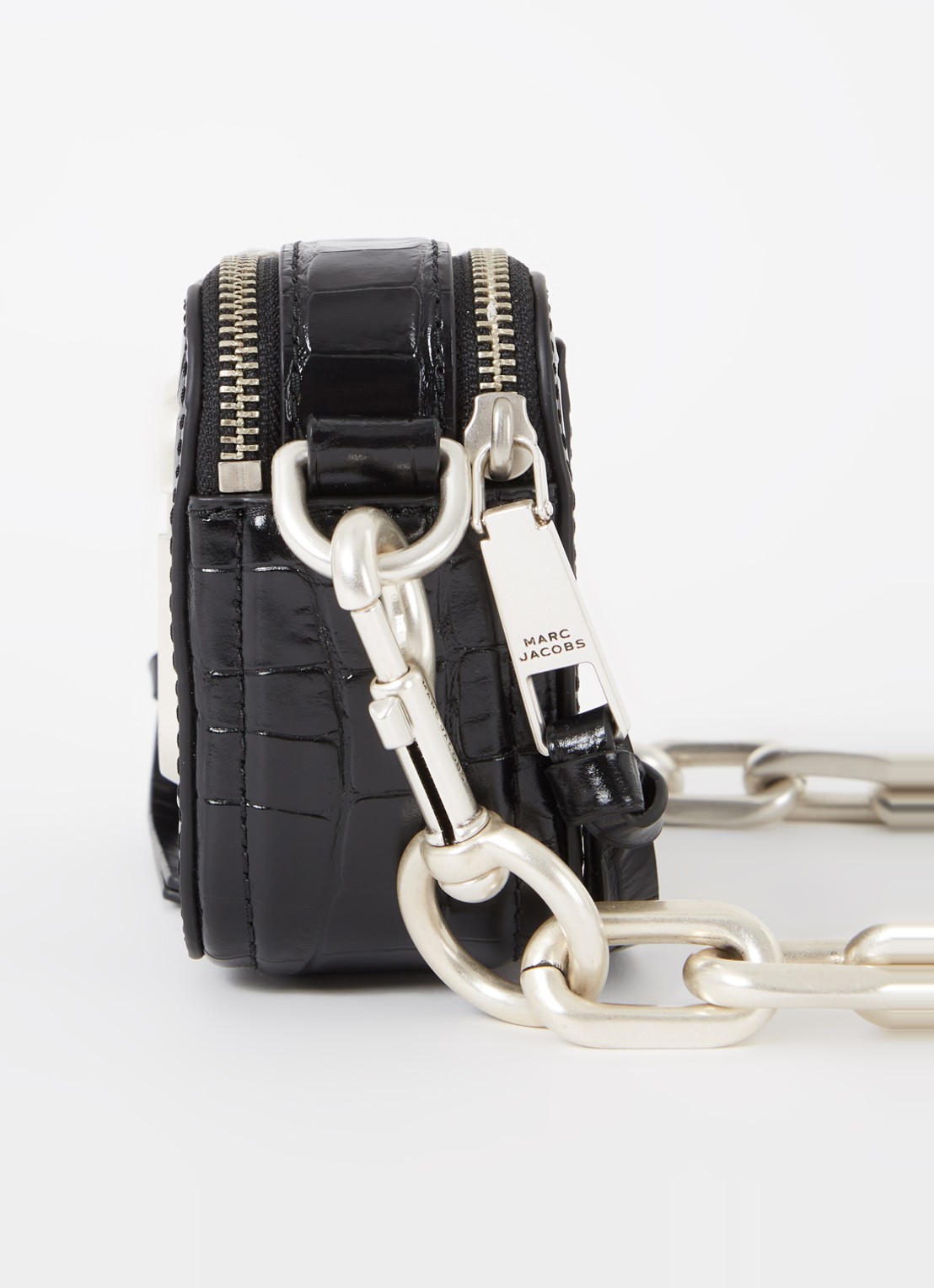 Marc Jacobs The Snaphot schoudertas van leer met crocostructuur - detail 4 zwart