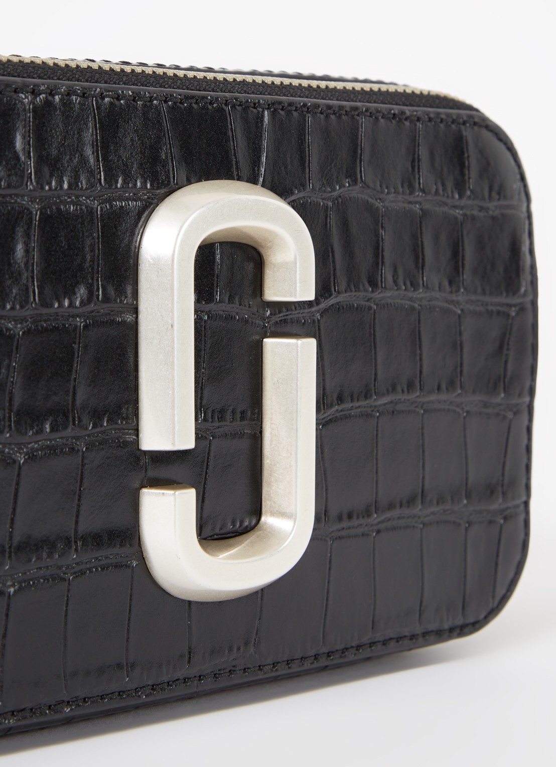 Marc Jacobs The Snaphot schoudertas van leer met crocostructuur - detail 5 zwart