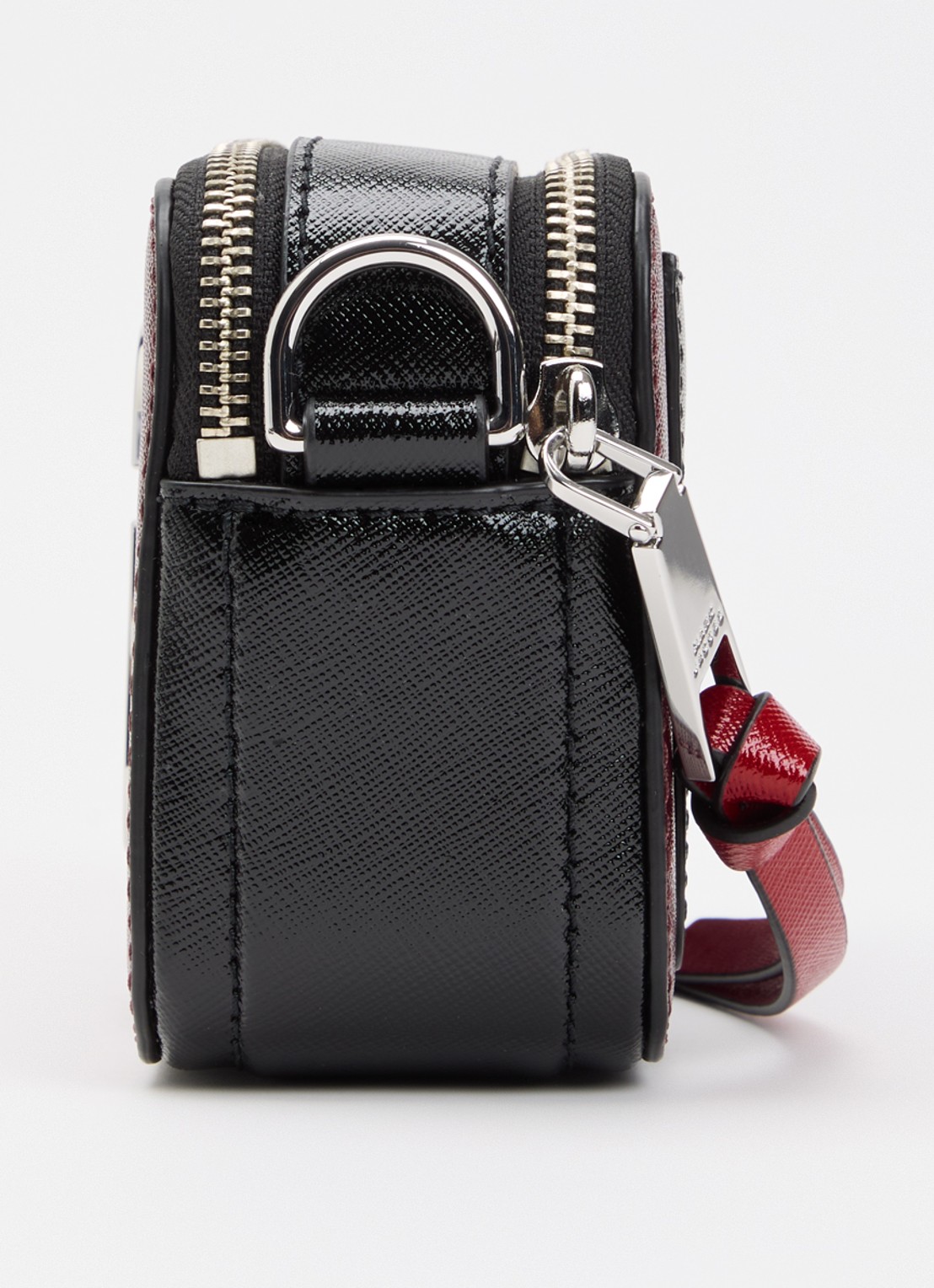 Marc Jacobs The Snapshot crossbodytas van leer met afneembare schouderriem - detail 3 bordeauxrood