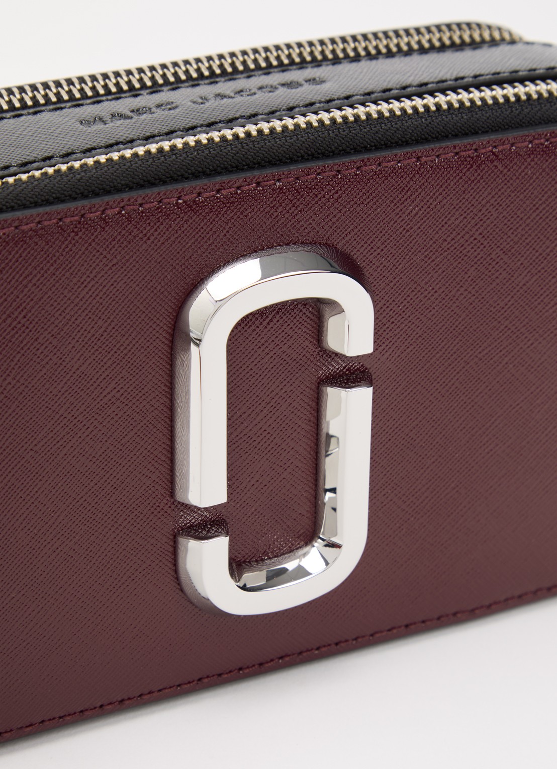 Marc Jacobs The Snapshot crossbodytas van leer met afneembare schouderriem - detail 4 bordeauxrood