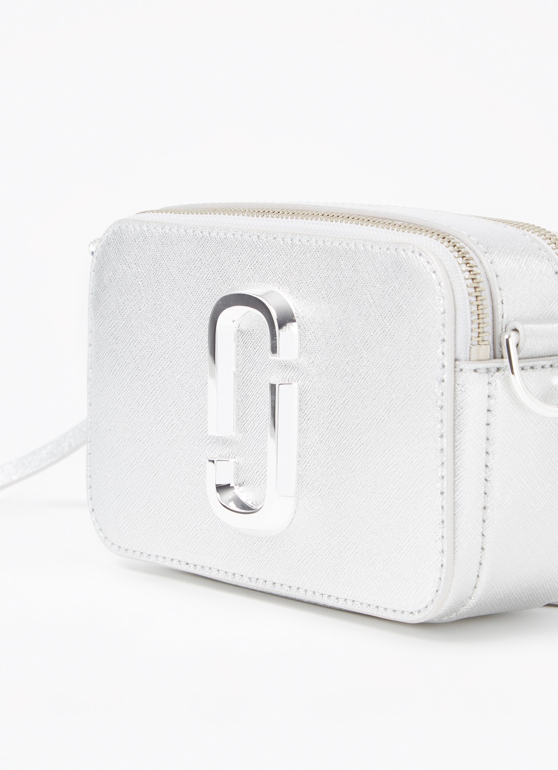 Marc Jacobs The Snapshot crossbodytas van leer - detail 4 zilver