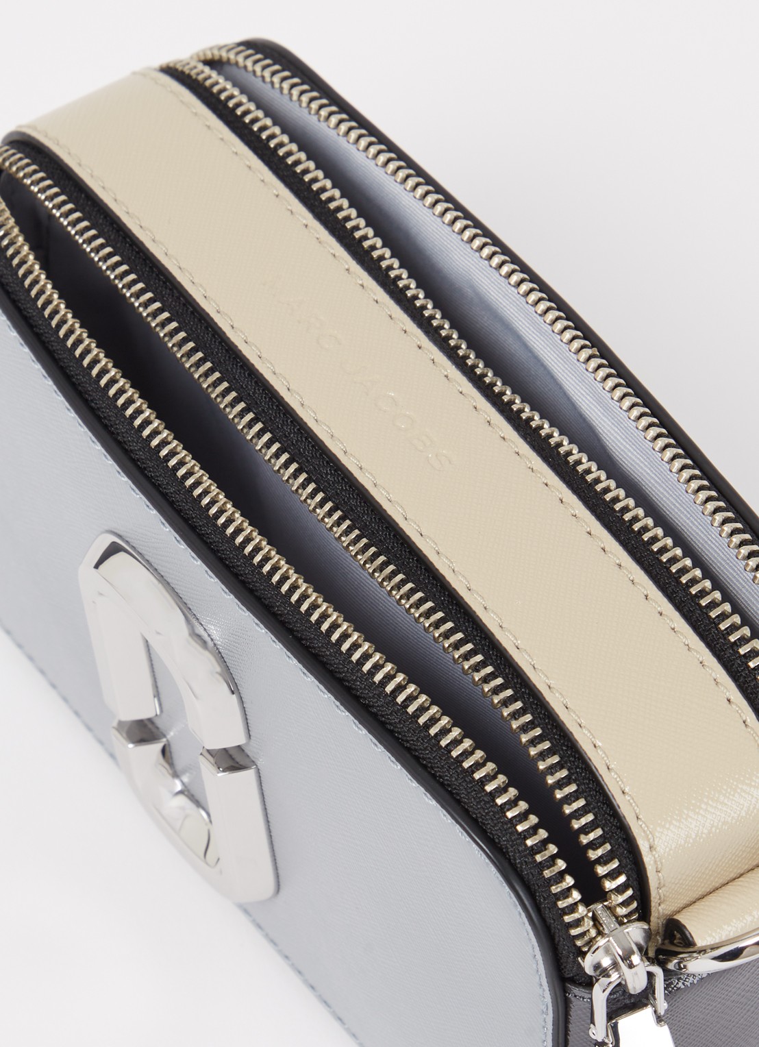 Marc Jacobs The Snapshot crossbodytas van leer - detail grijs