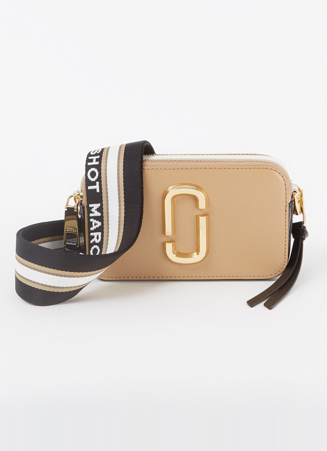 Marc Jacobs The Snapshot crossbodytas van leer - voorkant 3 camel