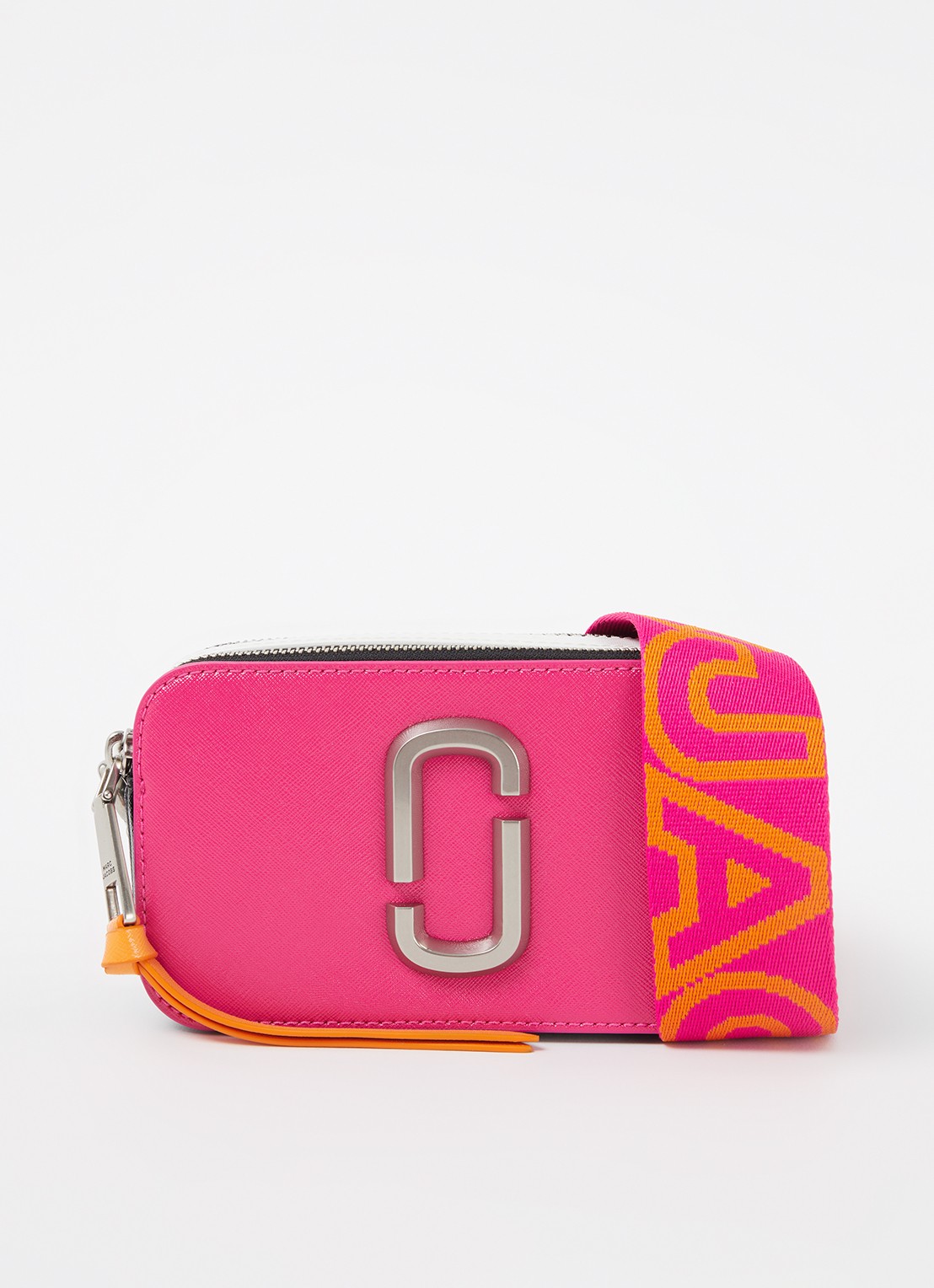 Marc Jacobs The Snapshot crossbodytas van leer - voorkant donkerroze