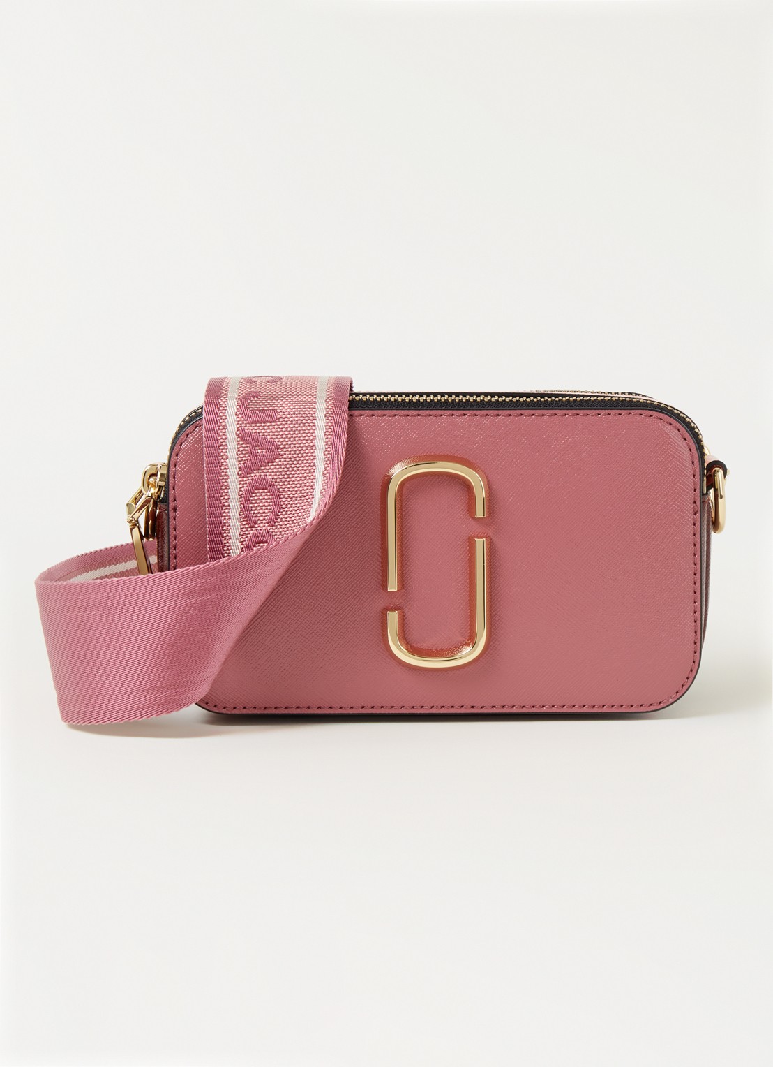 Marc Jacobs The Snapshot crossbodytas van leer - voorkant 5 roze