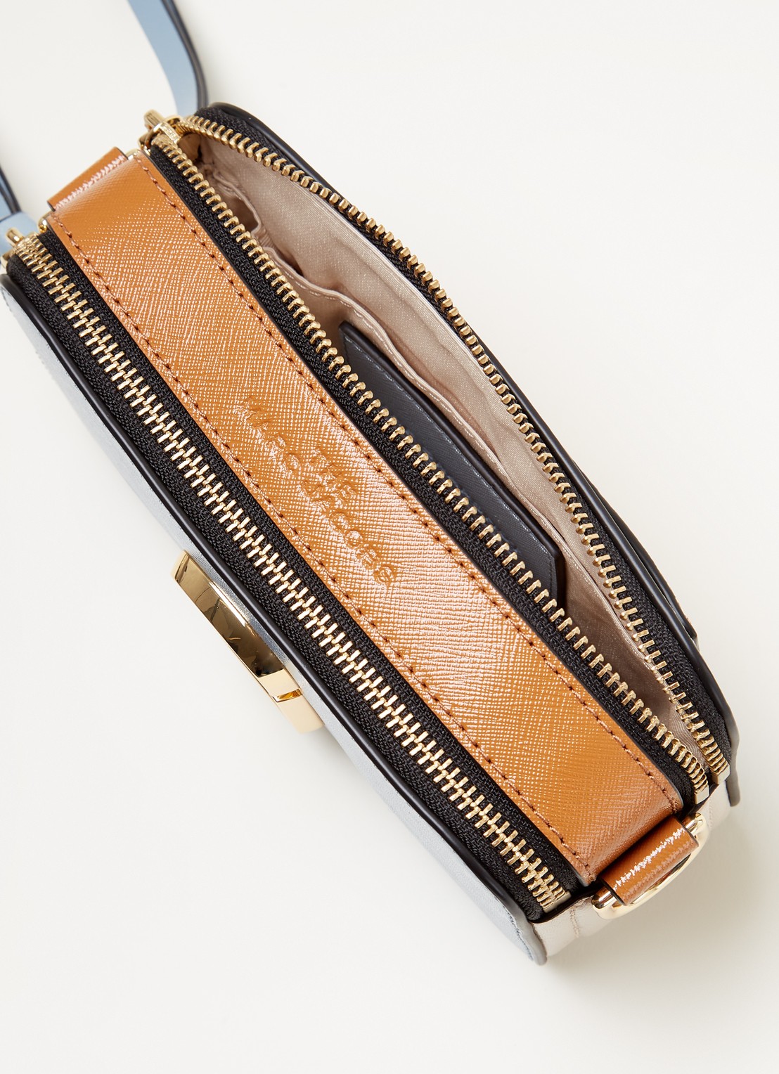 Marc Jacobs The Snapshot crossbodytas van leer - detail blauw