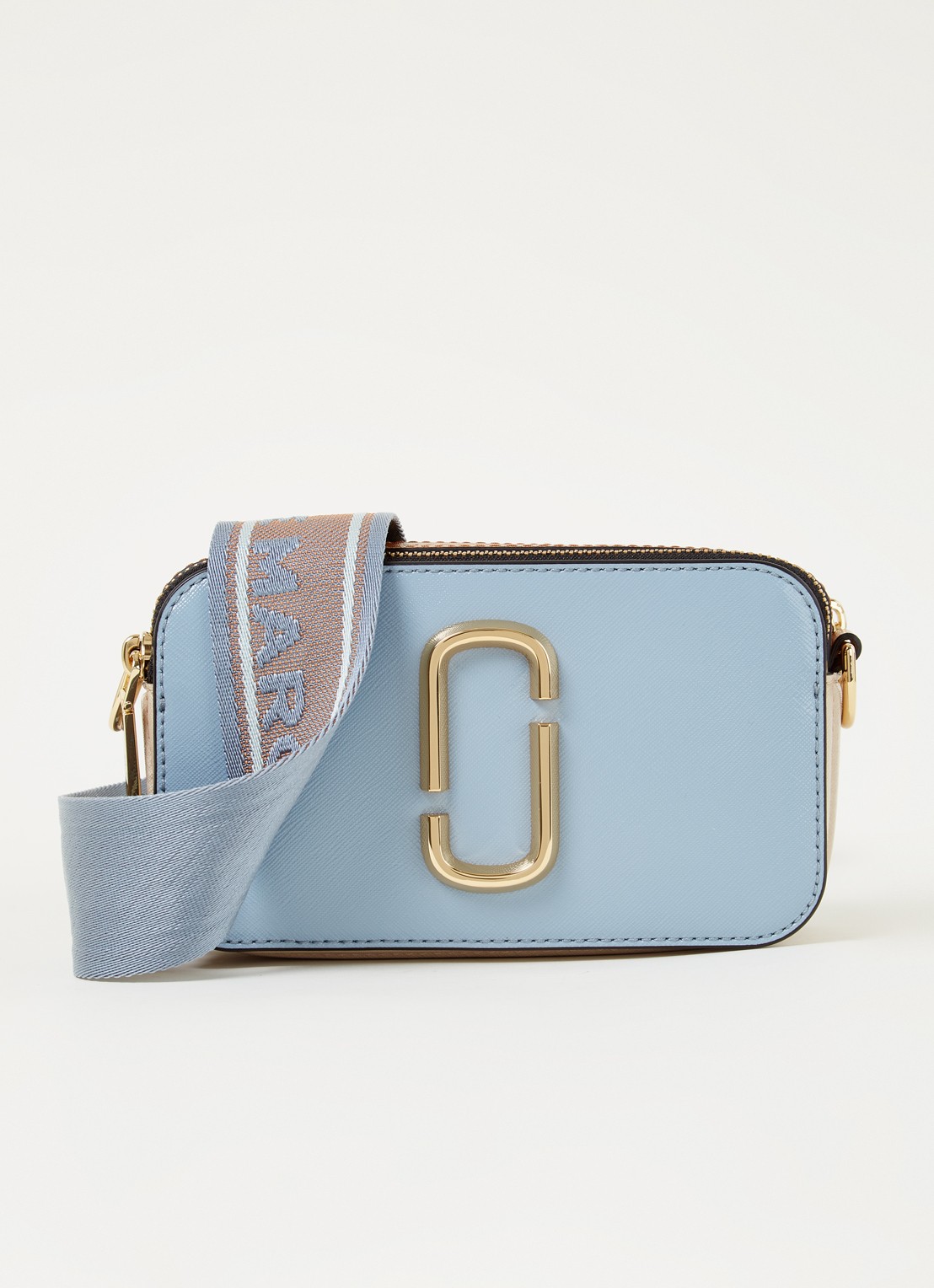 Marc Jacobs The Snapshot crossbodytas van leer - voorkant 5 blauw