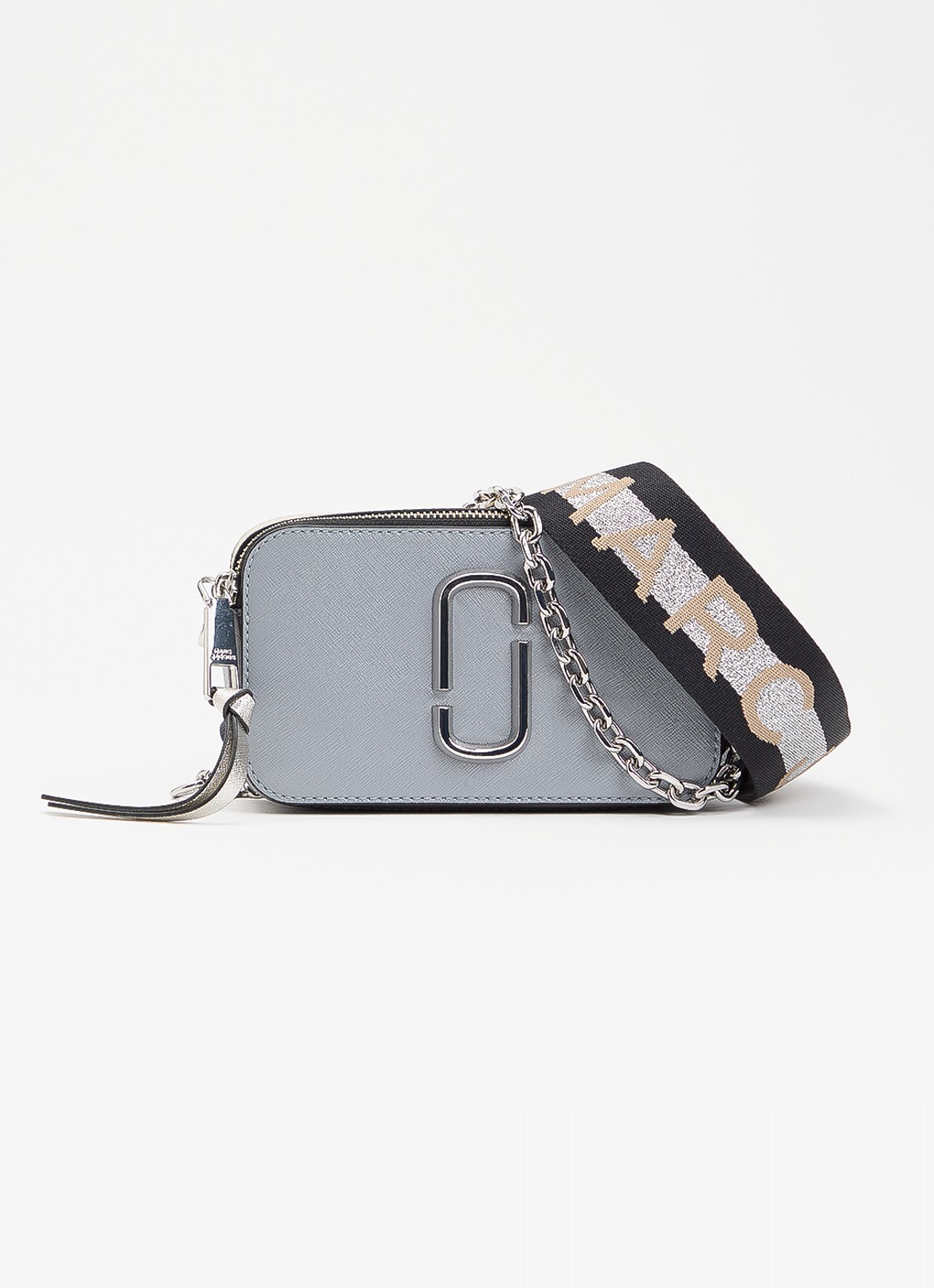 Marc Jacobs The Snapshot crossbodytas van leer - voorkant 6 grijs