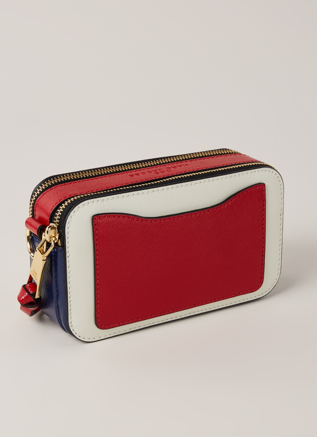 Marc Jacobs The Snapshot crossbodytas van leer - detail lichtgrijs