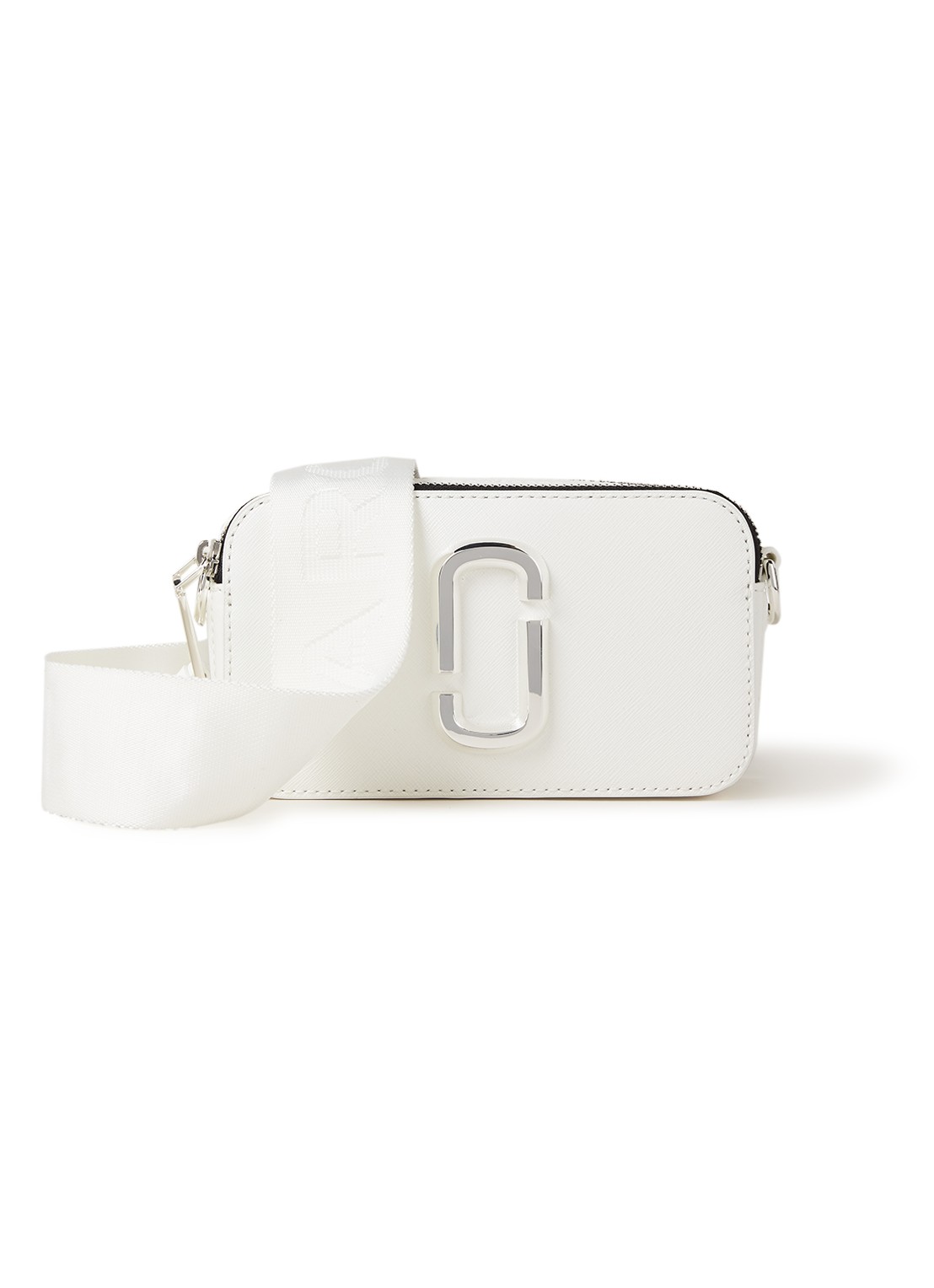 Marc Jacobs The Snapshot DTM crossbodytas van leer - voorkant gebroken wit