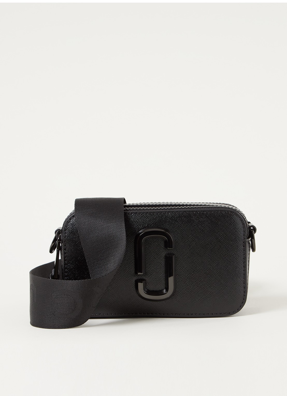 Marc Jacobs The Snapshot DTM crossbodytas van leer - voorkant 2 zwart