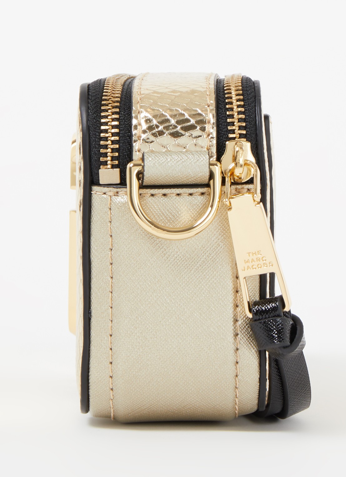 Marc Jacobs The Snapshot Metallic crossbodytas van leer - detail 3 goud