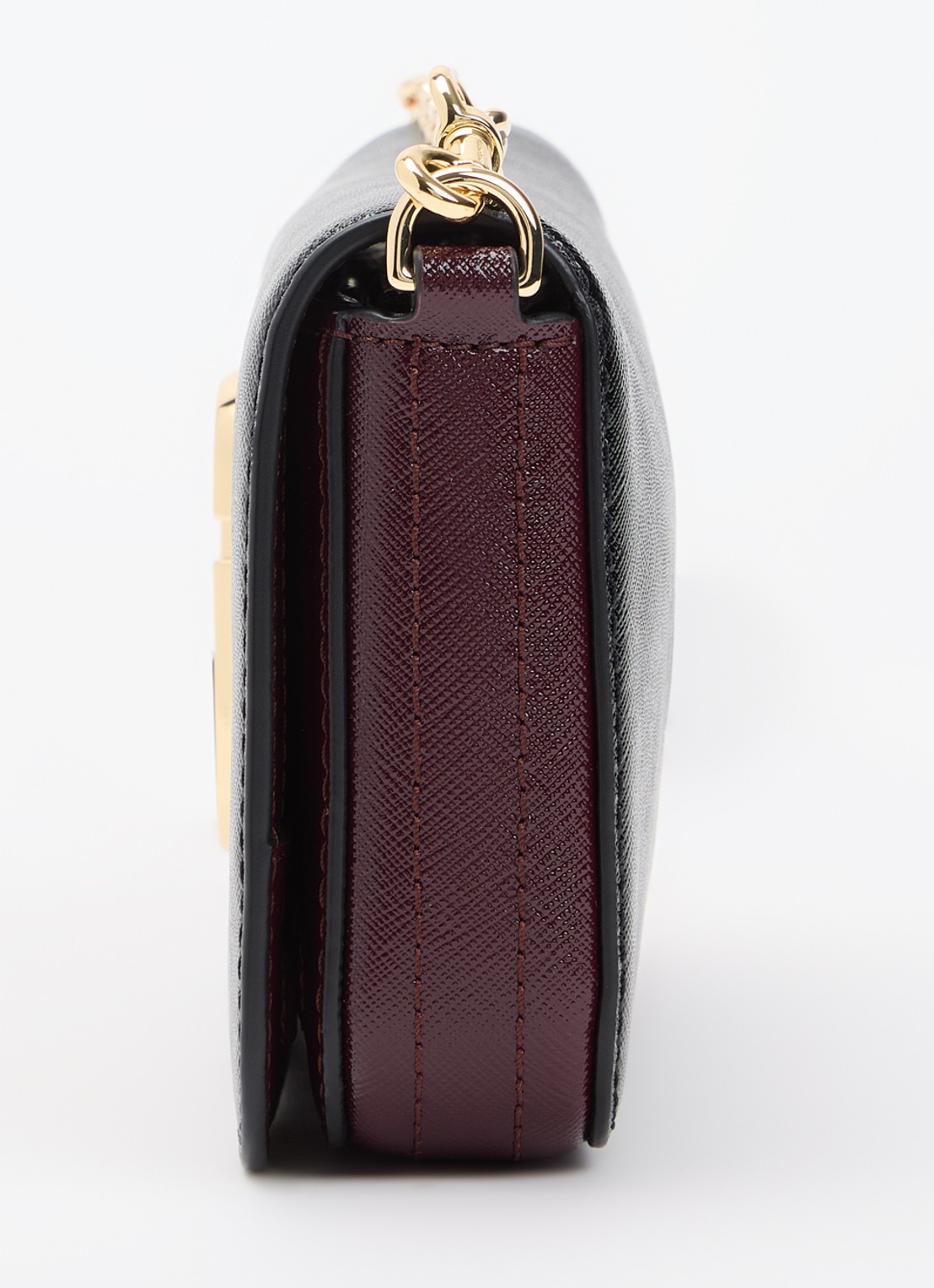 Marc Jacobs The Snapshot Wallet On Chain clutch van lakleer met afneembare schouderriem - detail 3 zwart