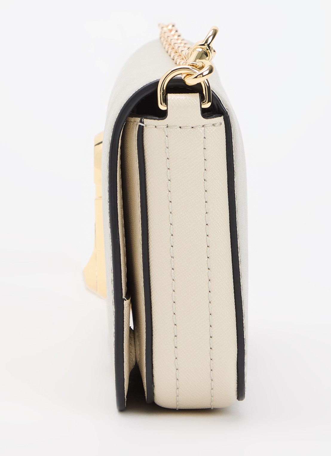 Marc Jacobs The Snapshot Wallet On Chain clutch van leer met afneembare schouderriem - detail 4 beige