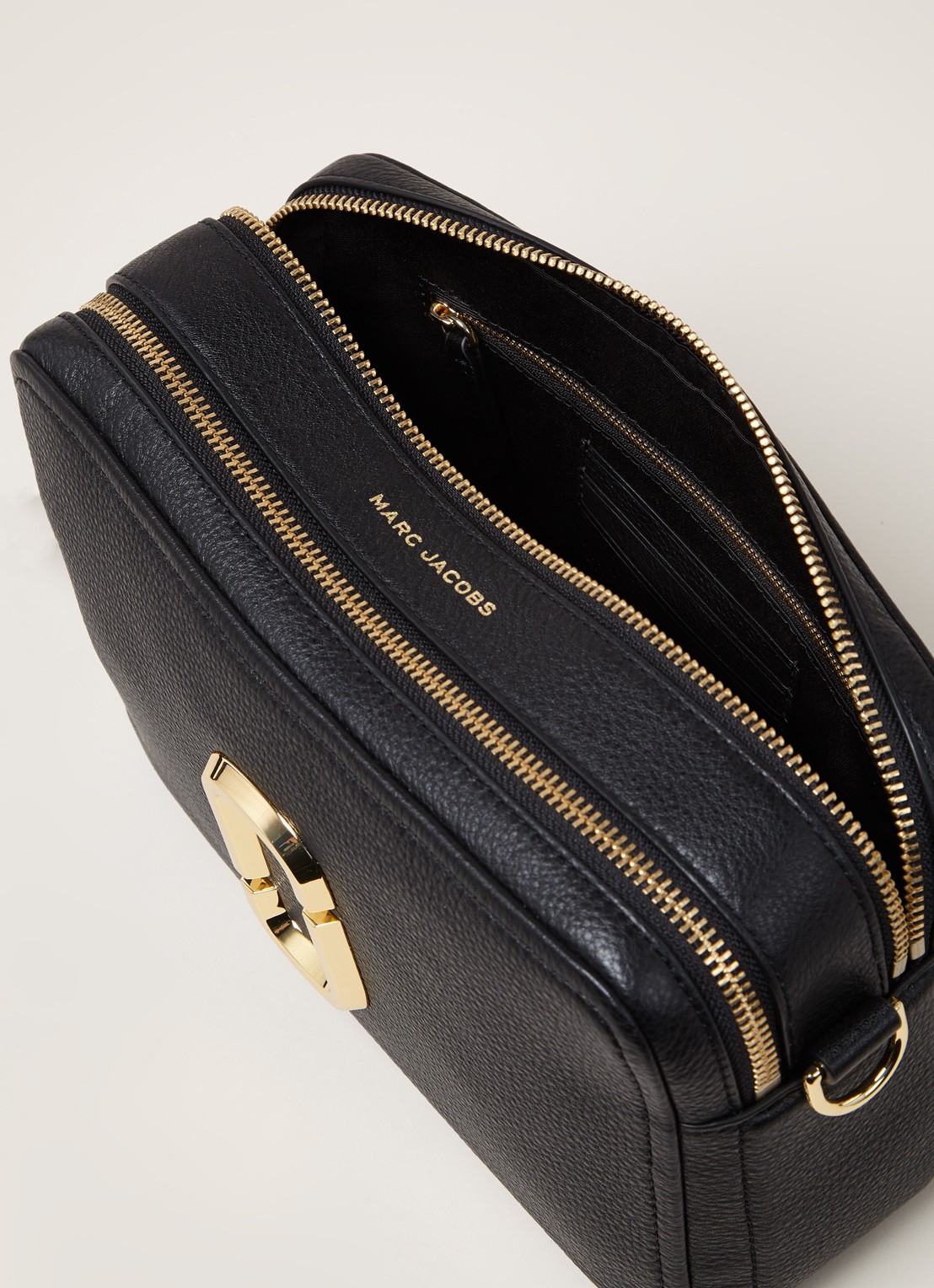 Marc Jacobs The Softshot 27 crossbodytas van leer - detail 4 zwart