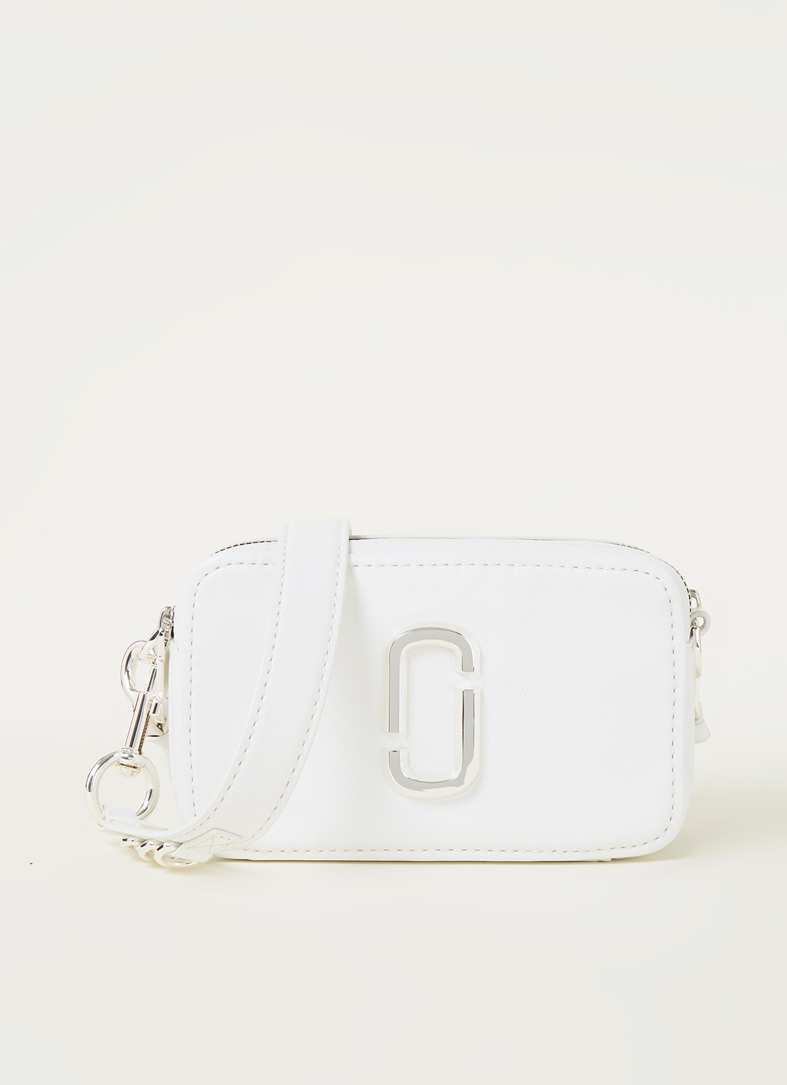 Marc Jacobs The Softshot DTM cameratas van kalfsleer - voorkant 5 wit