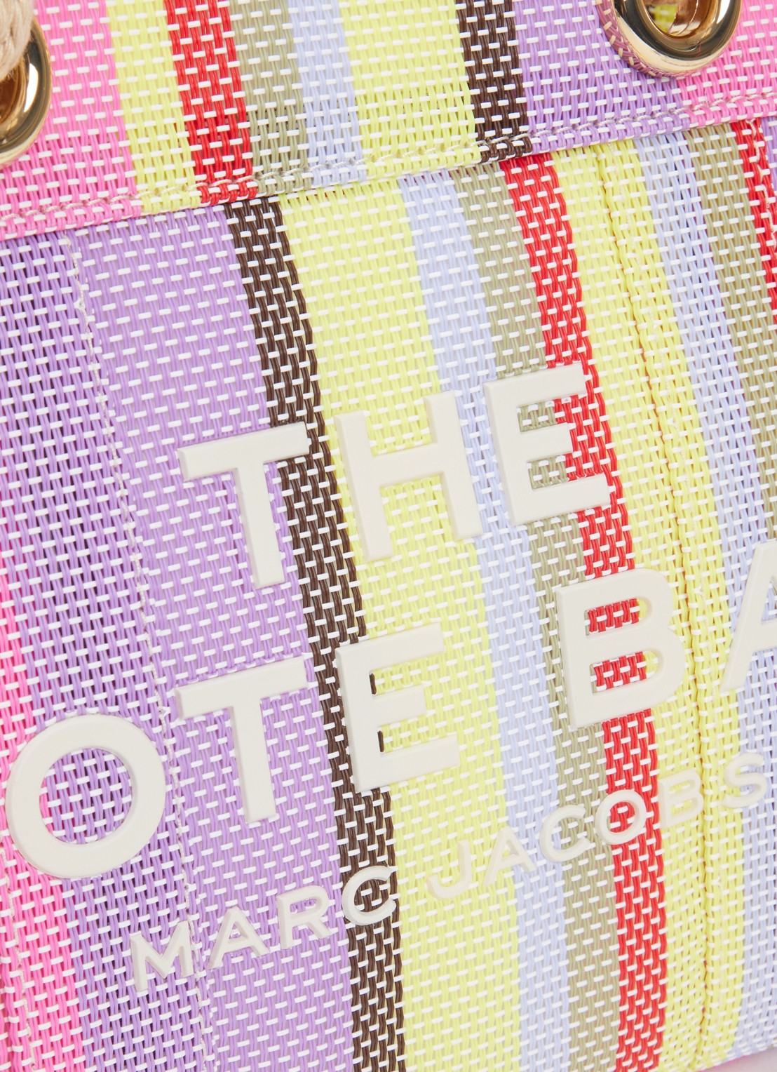 Marc Jacobs The Stripe Small Tote handtas met leren details - detail 4 multicolor