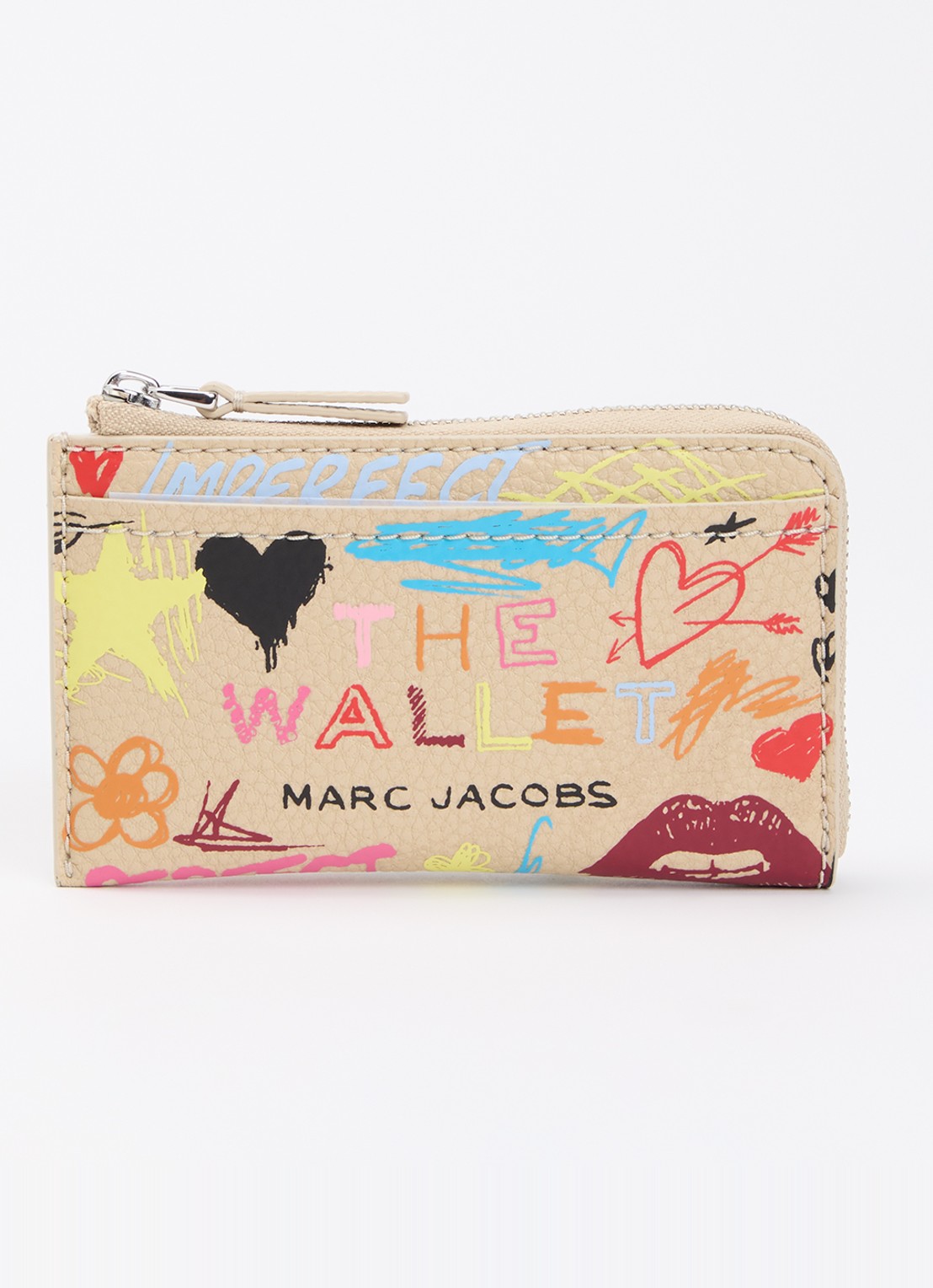 Marc Jacobs The Top Zip Multi ritsportemonnee - voorkant khaki