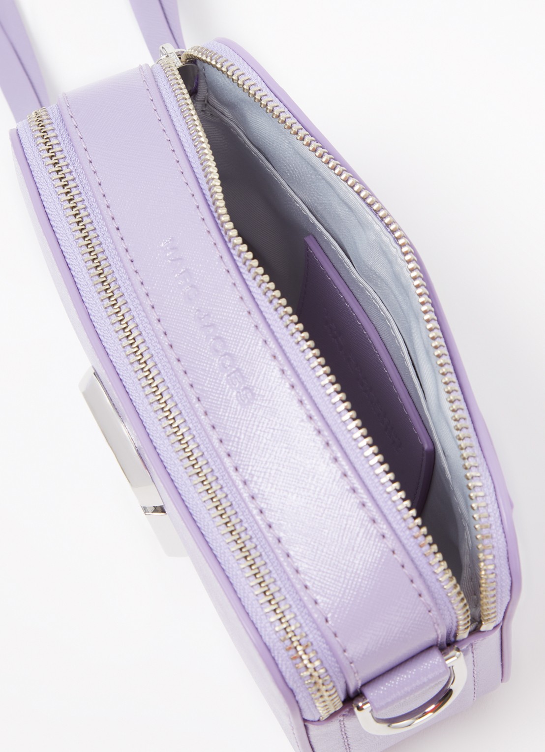 Marc Jacobs The Utility Snapshot crossbodytas van leer met logo - detail 3 lila