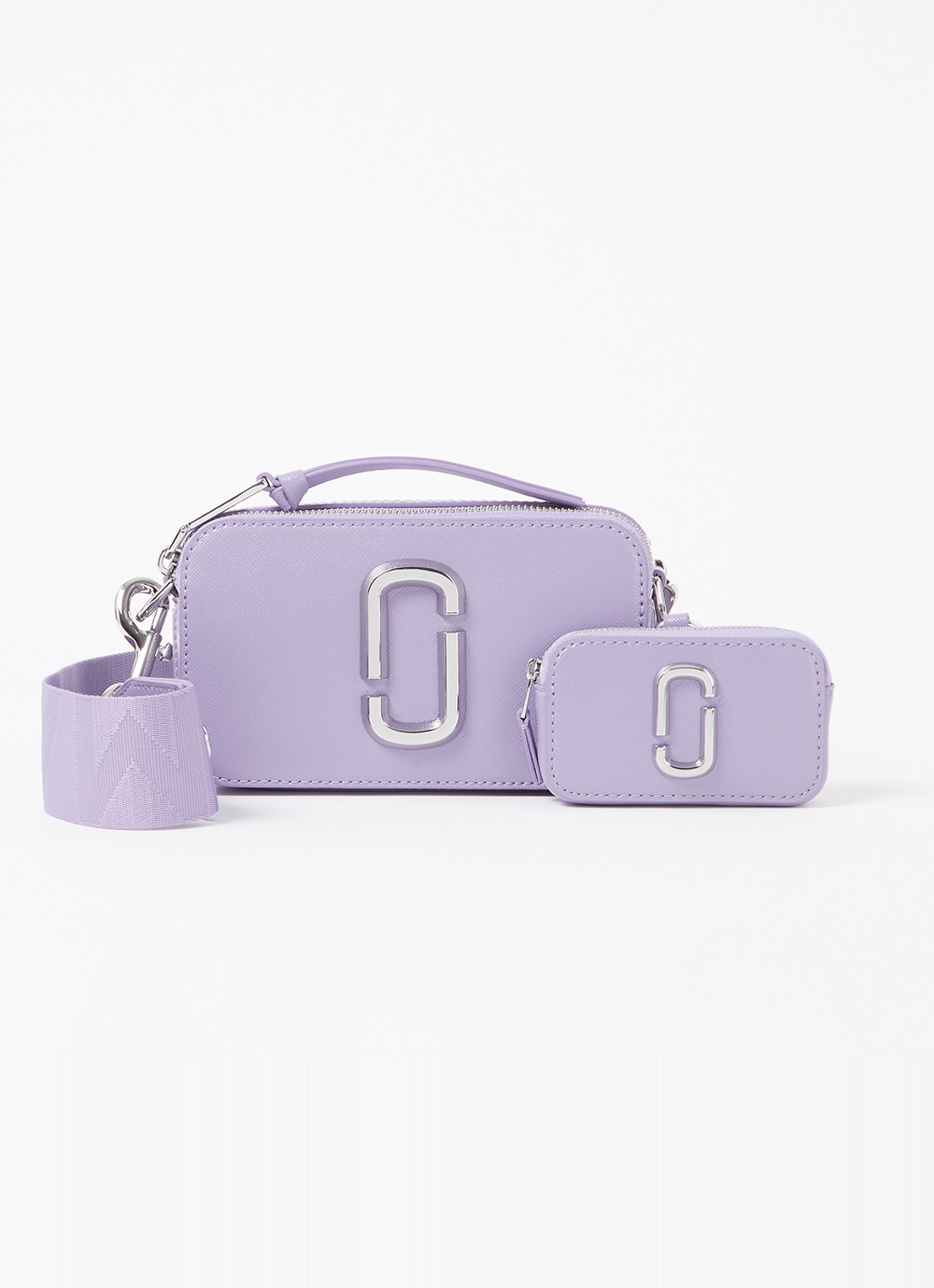 Marc Jacobs The Utility Snapshot crossbodytas van leer met logo - voorkant lila