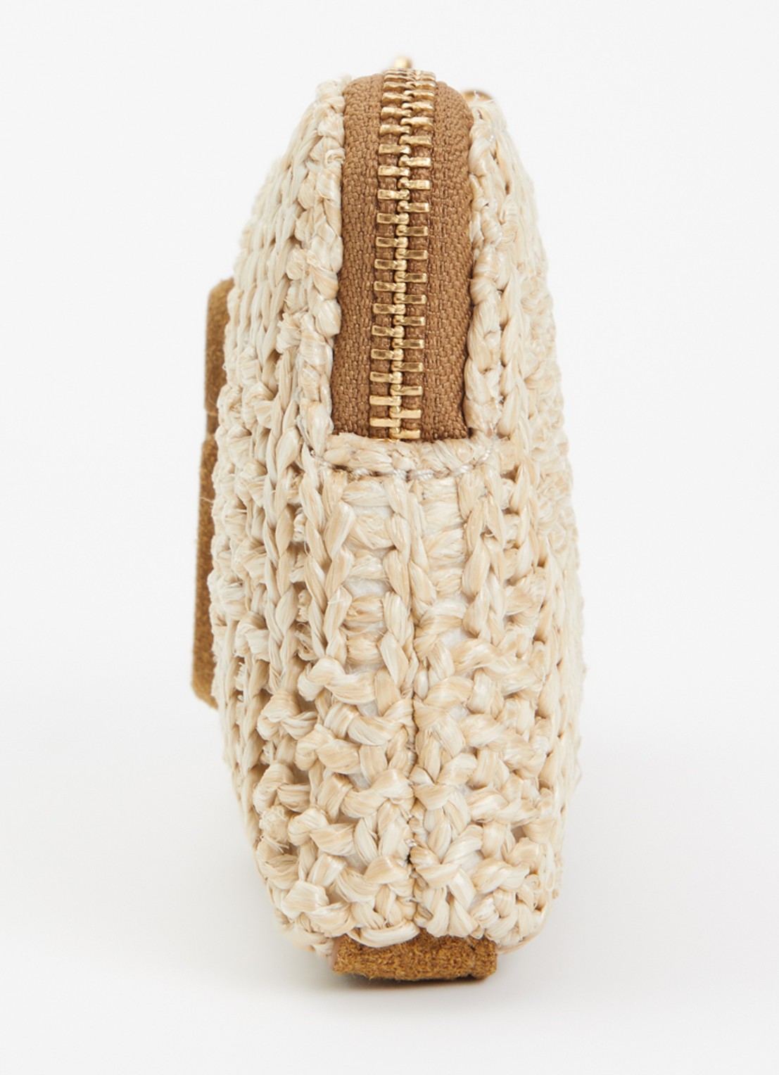 Marc Jacobs The Wristlet clutch van raffia met suède details - detail 3 camel