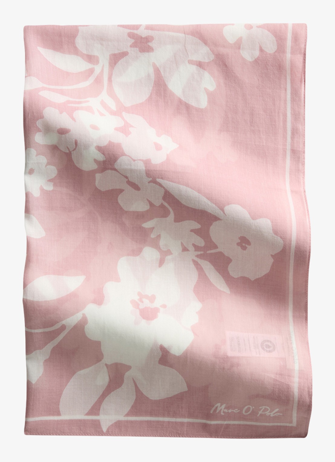 Marc O'Polo Bandana met bloemenprint 55 x 55 cm - detail 3 light pink multi 02 / roze
