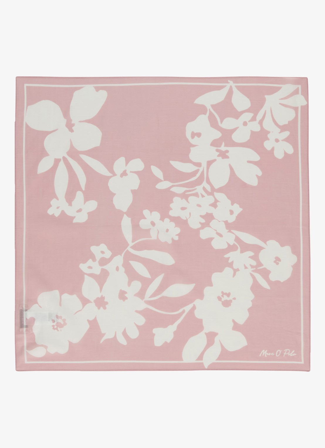 Marc O'Polo Bandana met bloemenprint 55 x 55 cm - voorkant light pink multi 02 / roze