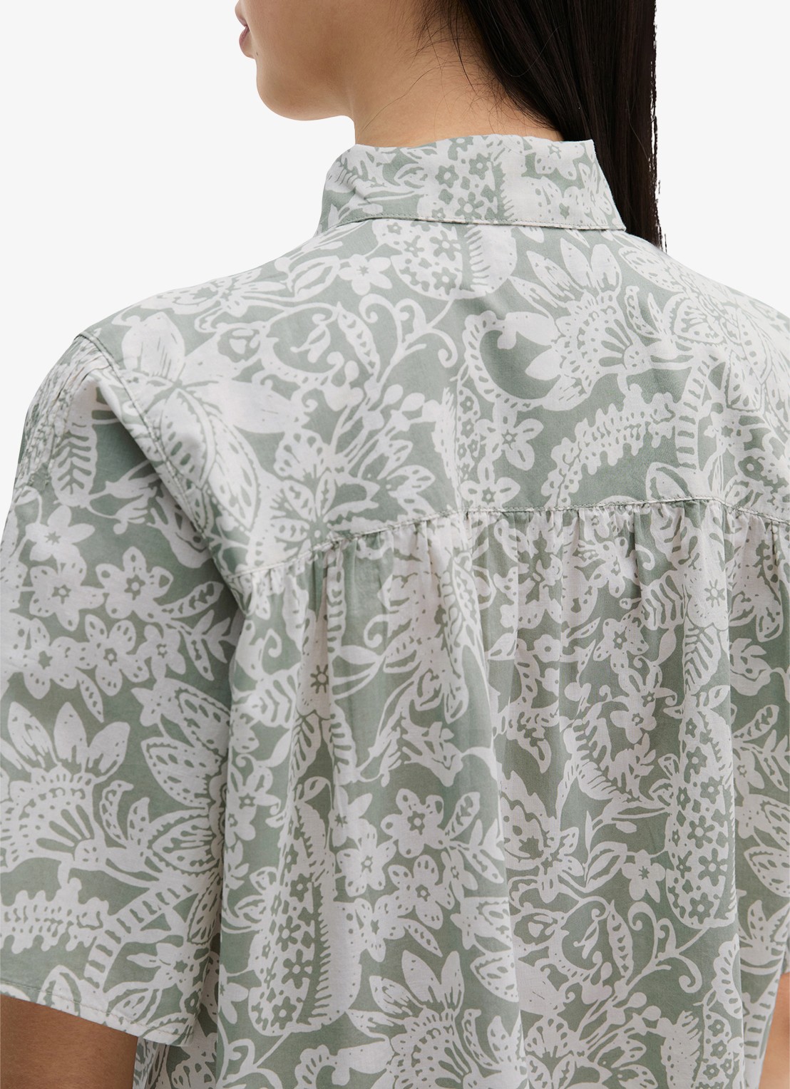 Marc O'Polo Blouse met bloemenprint - detail 5 lindegroen