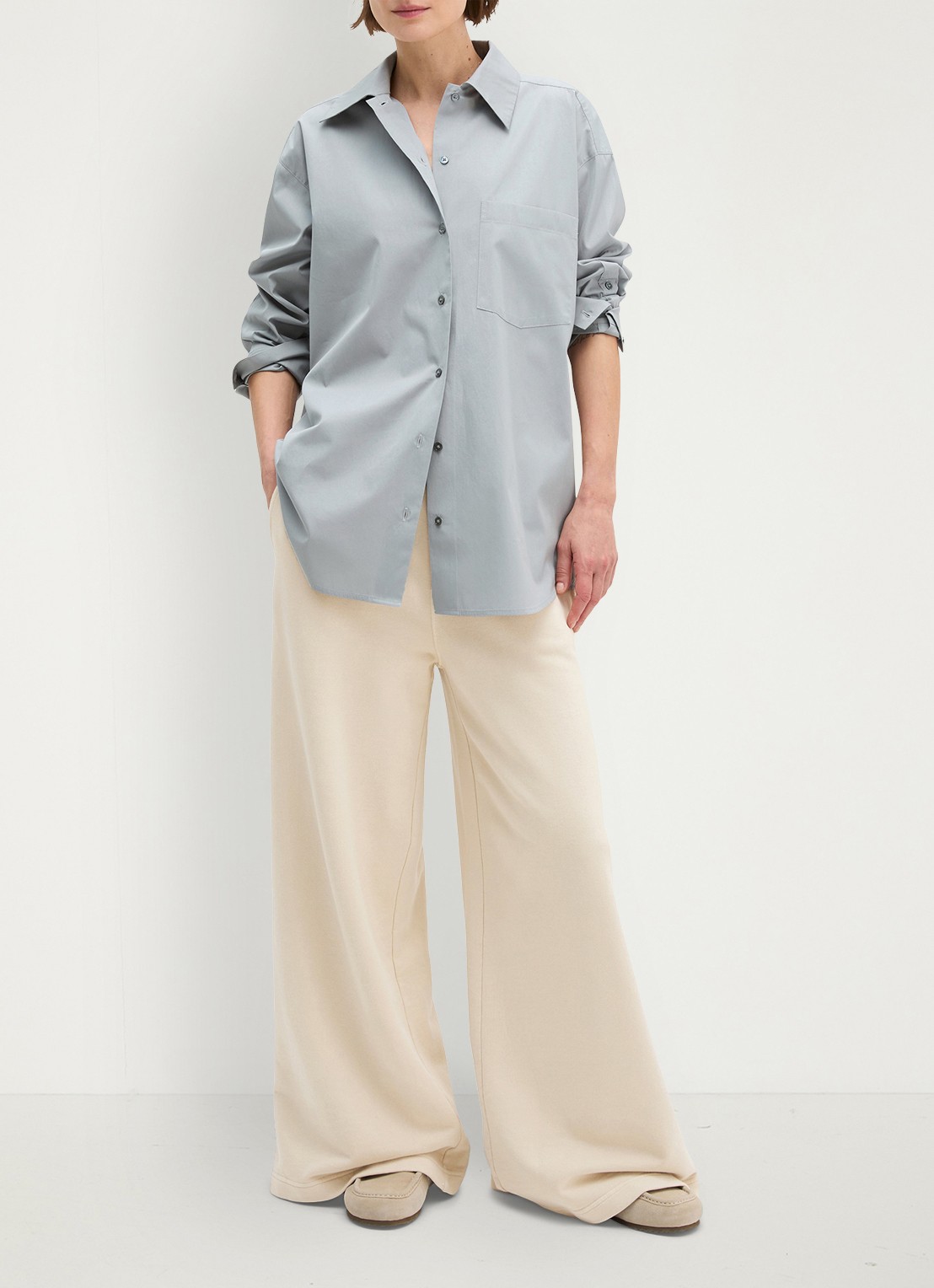 Marc O'Polo Blouse met borstzak - voorkant 2 grijs
