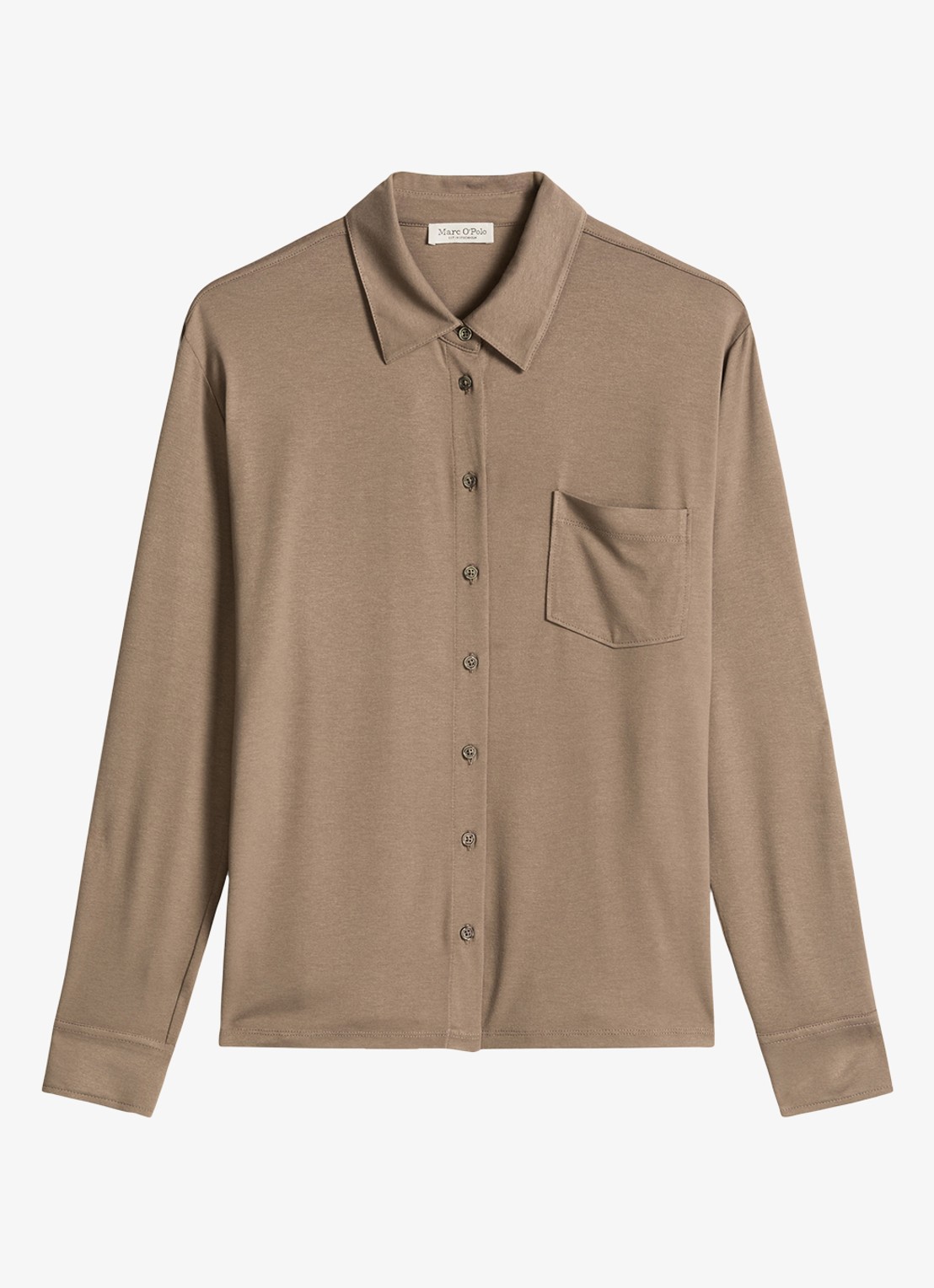 Marc O'Polo Blouse met borstzak - voorkant 2 bruin
