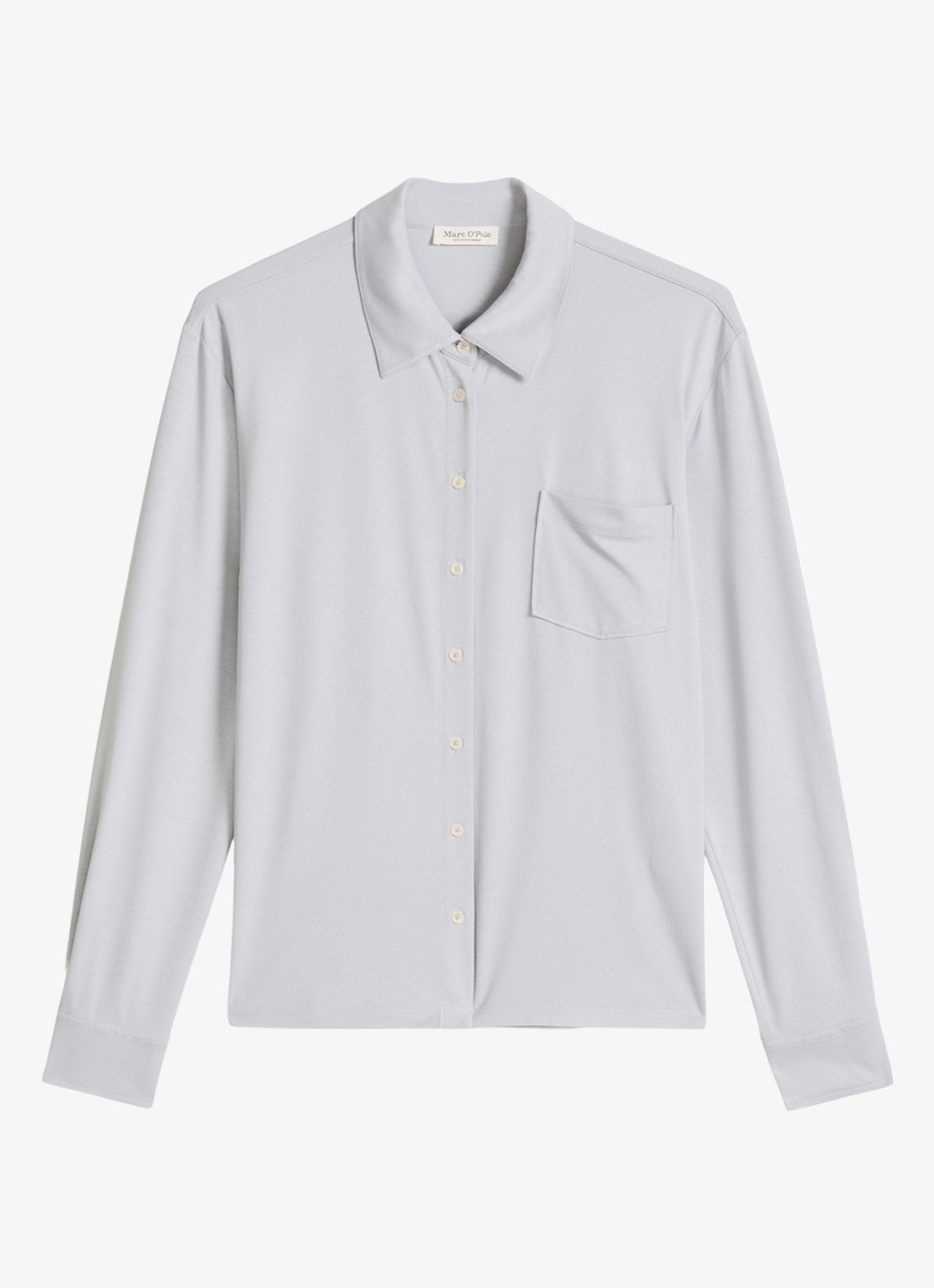 Marc O'Polo Blouse met borstzak - voorkant lichtgrijs