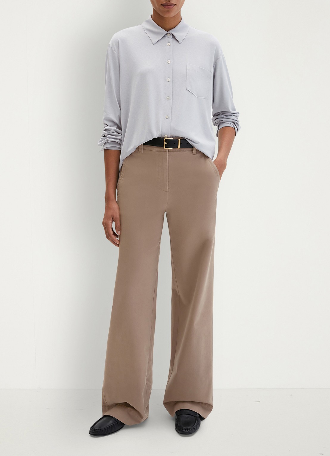 Marc O'Polo Blouse met borstzak - voorkant 2 lichtgrijs