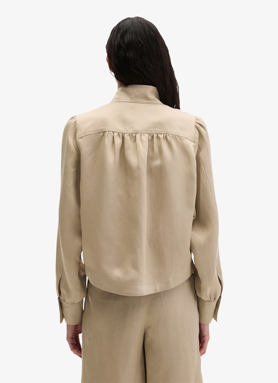 Marc O'Polo Blouse met borstzak - achterkant 5 sandpaper-2326 / beige