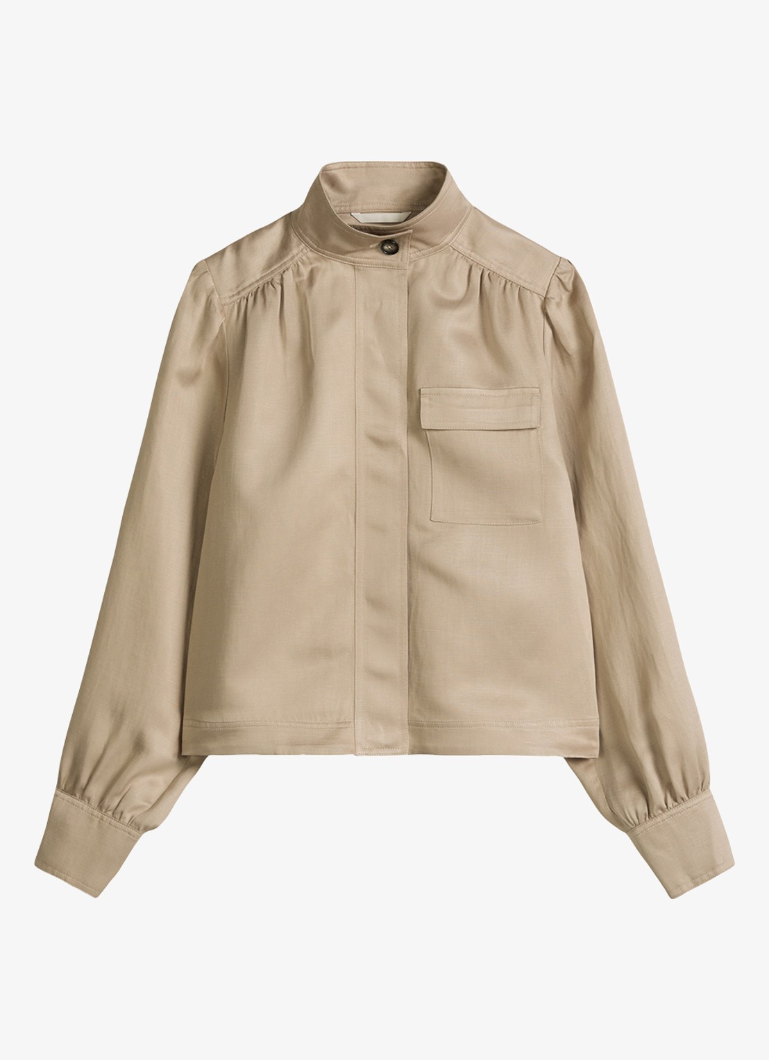 Marc O'Polo Blouse met borstzak - voorkant sandpaper-2326 / beige