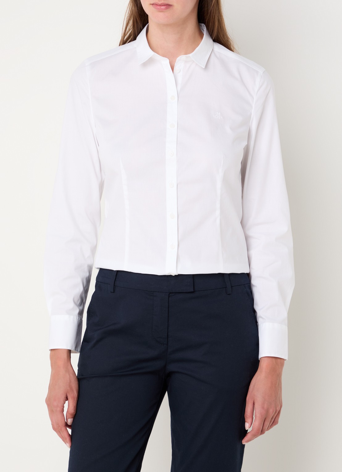 Marc O'Polo Blouse met logo - detail 3 wit