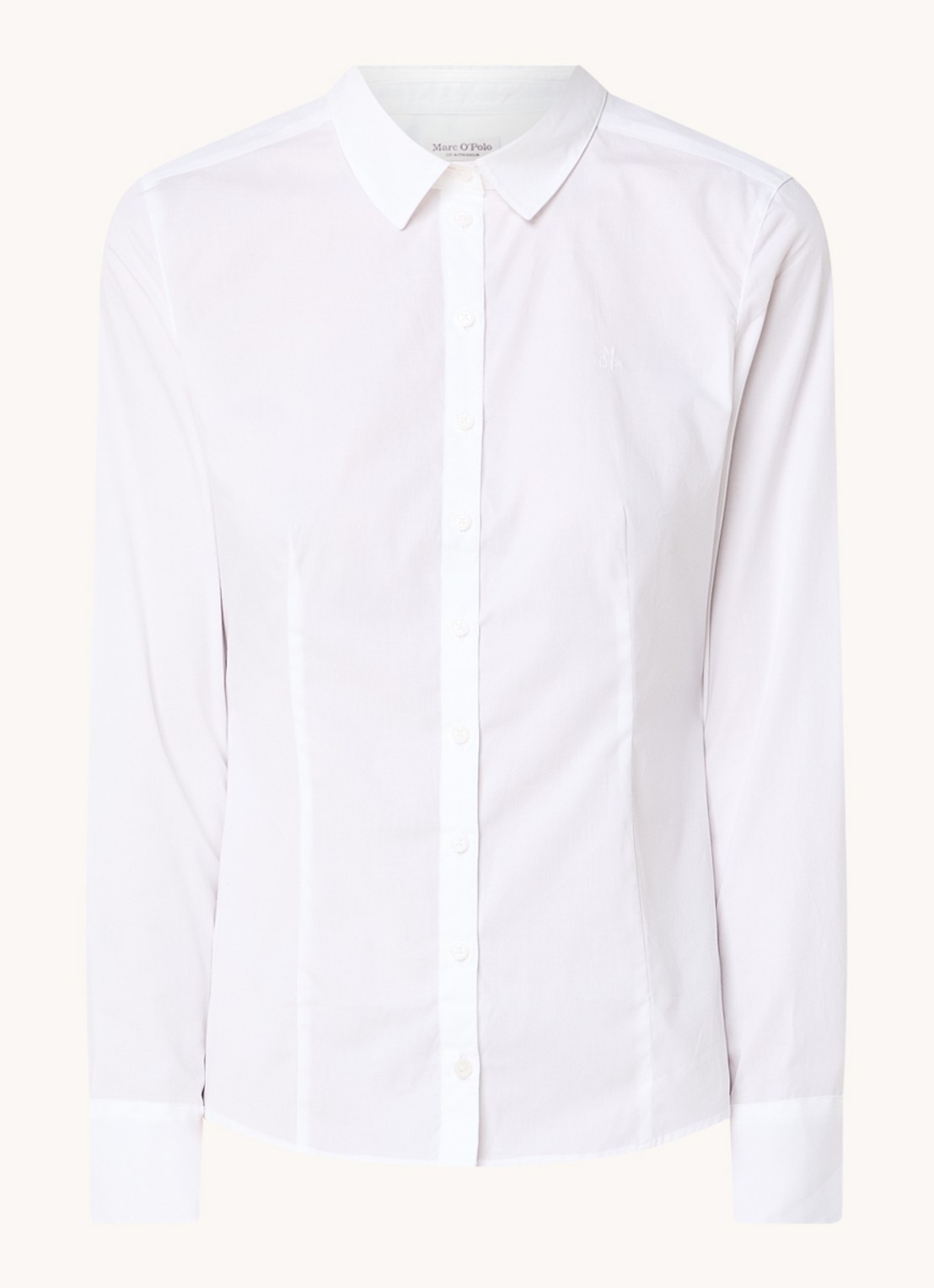 Marc O'Polo Blouse met logo - voorkant wit