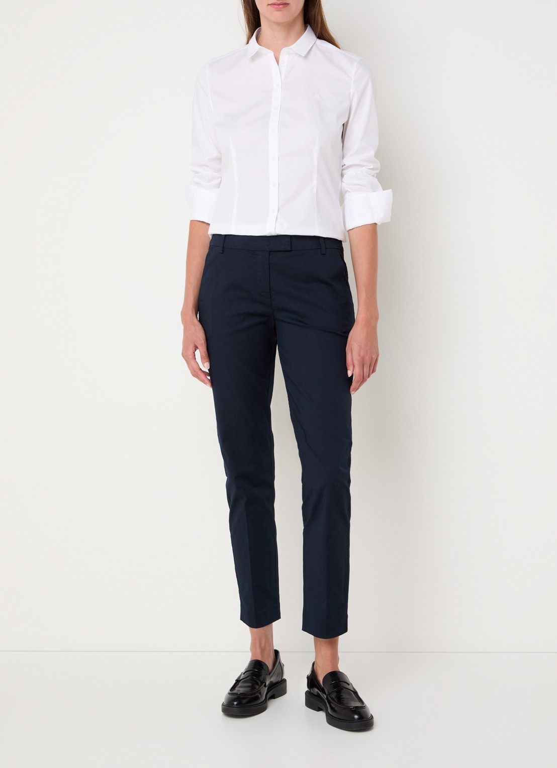 Marc O'Polo Blouse met logo - voorkant 2 wit