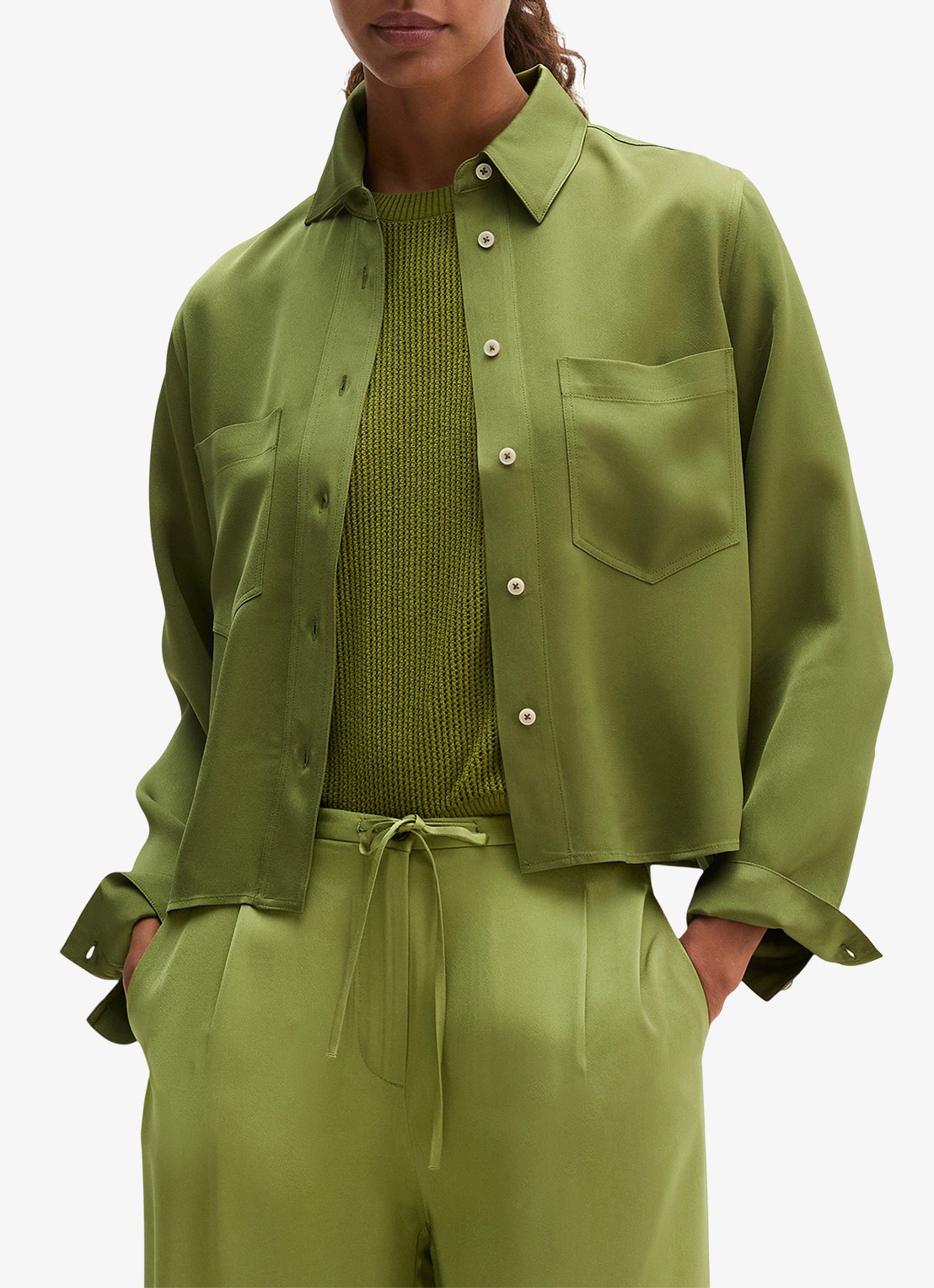 Marc O'Polo Blouse met opgestikte borstzakken  - detail shaded fern / groen