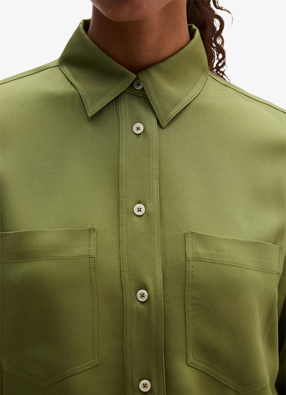Marc O'Polo Blouse met opgestikte borstzakken  - detail 2 shaded fern / groen