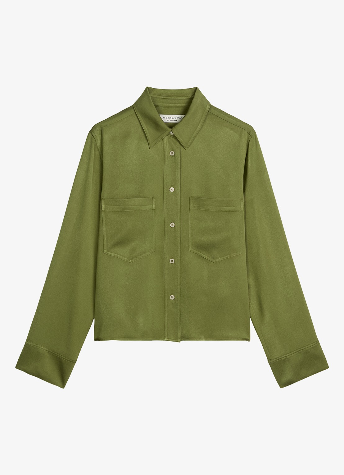 Marc O'Polo Blouse met opgestikte borstzakken  - voorkant 4 shaded fern / groen