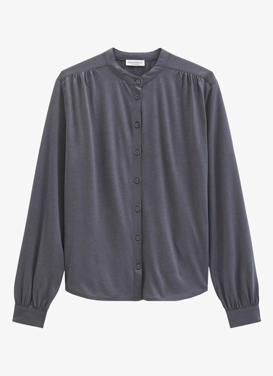 Marc O'Polo Blouse met ronde hals - voorkant 4 grijs