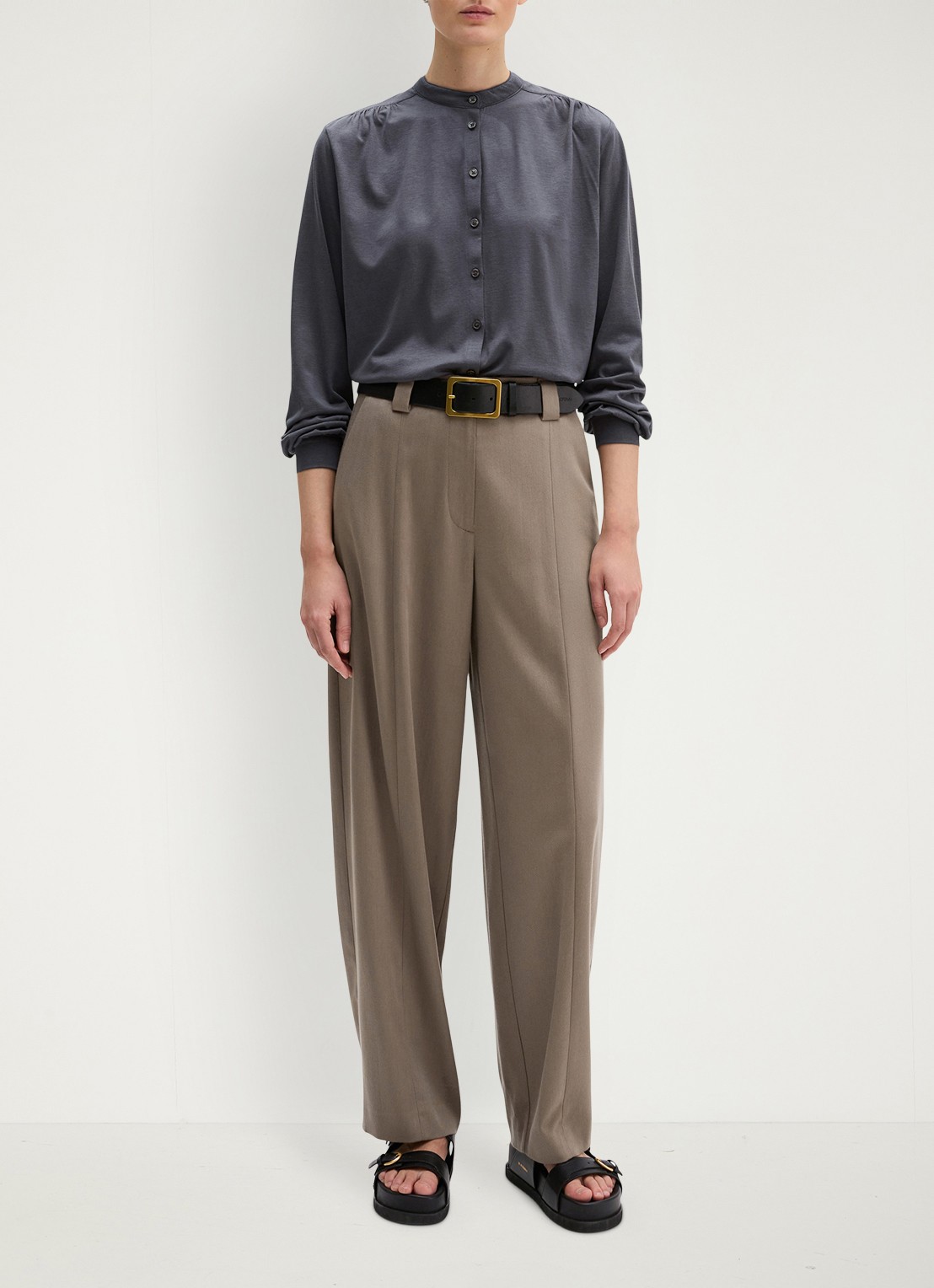 Marc O'Polo Blouse met ronde hals - voorkant 5 grijs