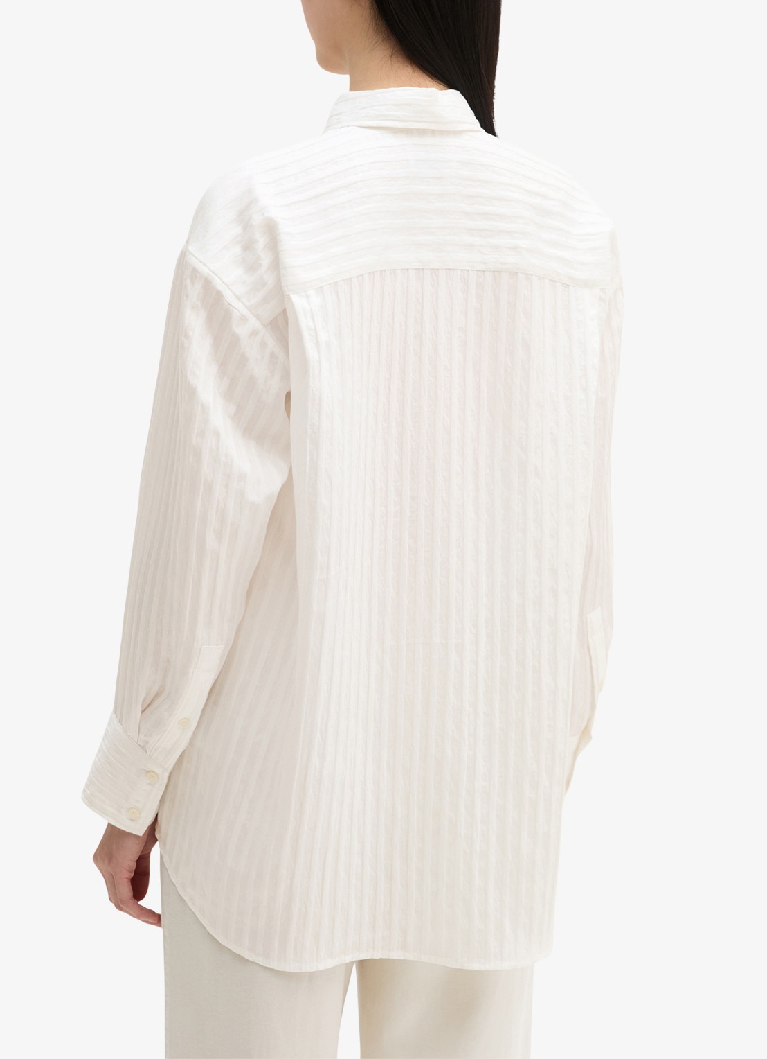 Marc O'Polo Blouse met streepprint en borstzak - achterkant 5 wit