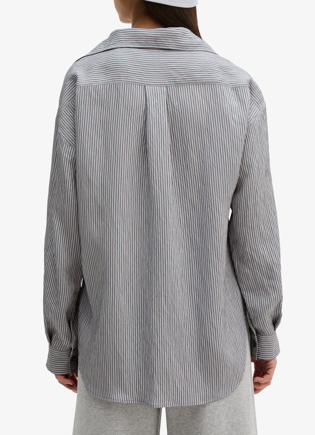 Marc O'Polo Blouse met streepprint en borstzak - achterkant 5 blauw
