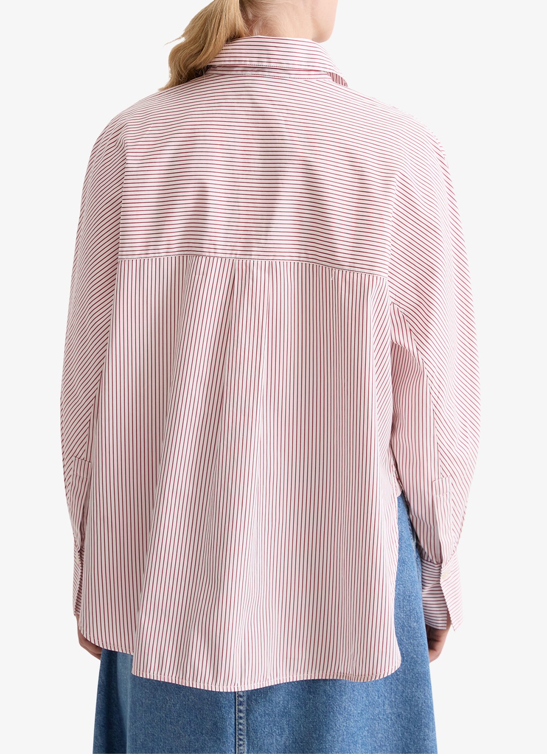 Marc O'Polo Blouse met streepprint - achterkant 3 rood