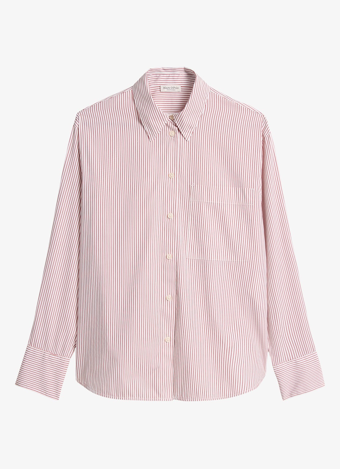 Marc O'Polo Blouse met streepprint - voorkant rood