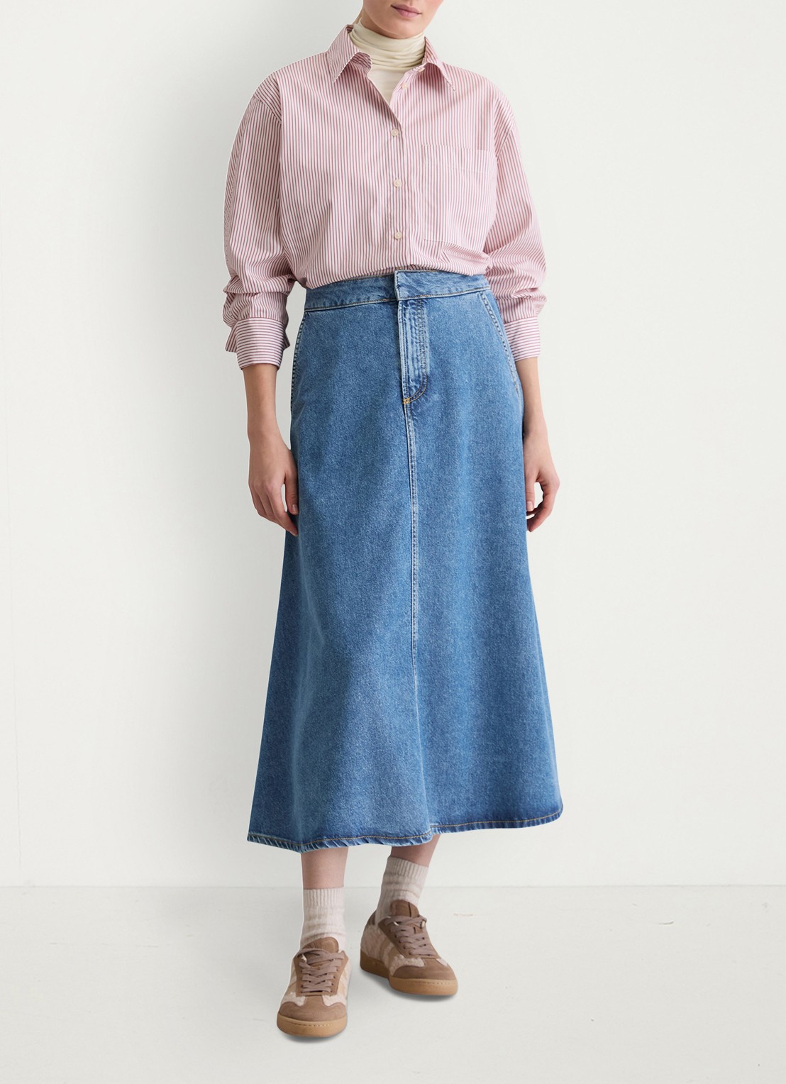 Marc O'Polo Blouse met streepprint - voorkant 2 rood