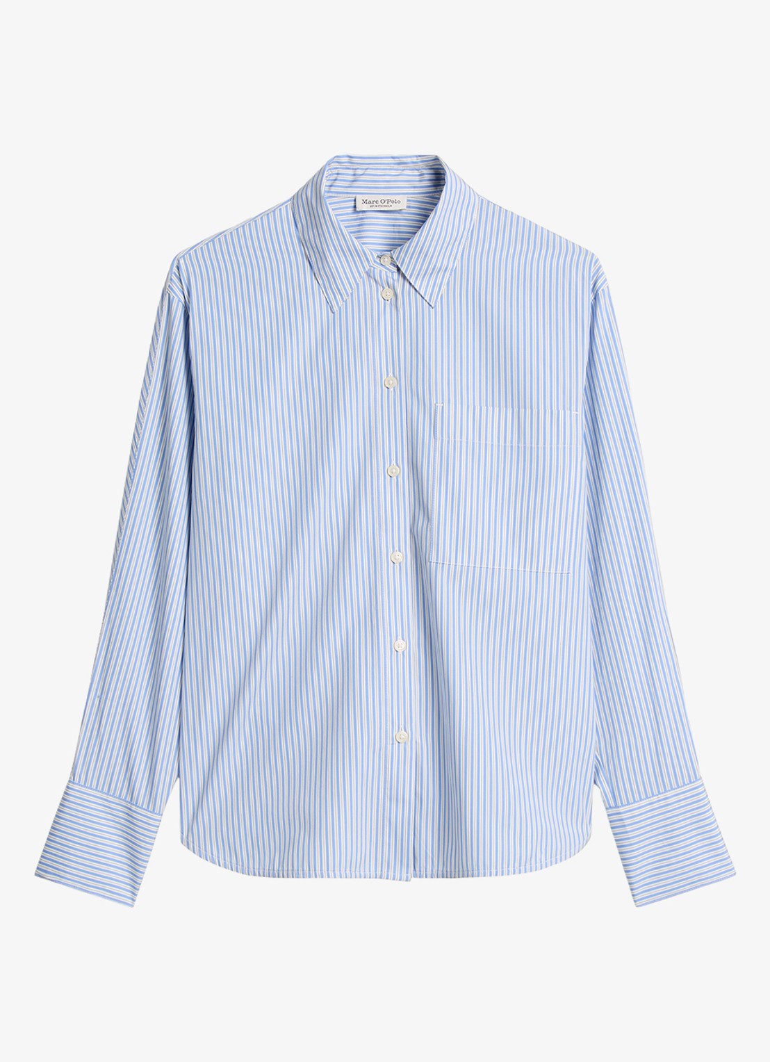 Marc O'Polo Blouse met streepprint - voorkant lichtblauw